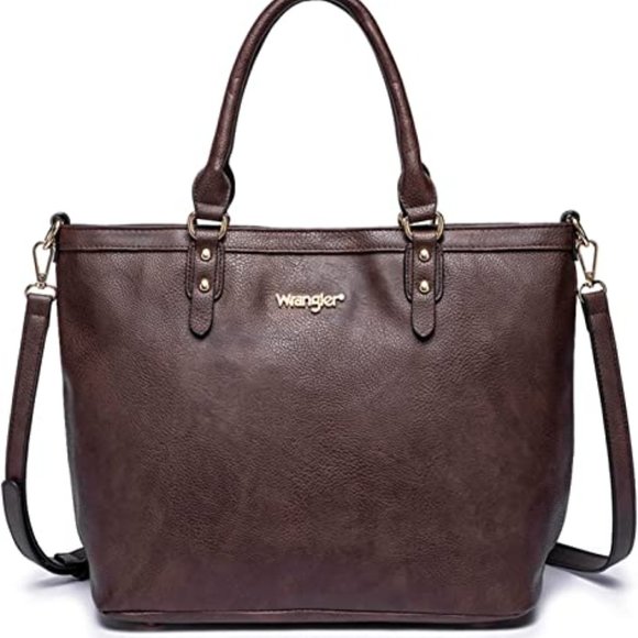 Wrangler Handbags - wrangler Brown Vegan Leather Shoulder Bag Purse